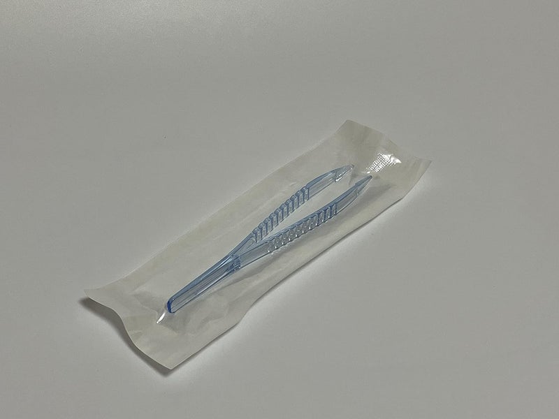 LUERFLEX Disposable Sterile Forceps Tweezers 5inch 125mm length Individually Wrapped Transparent Blue Pack of 100 - Image 4